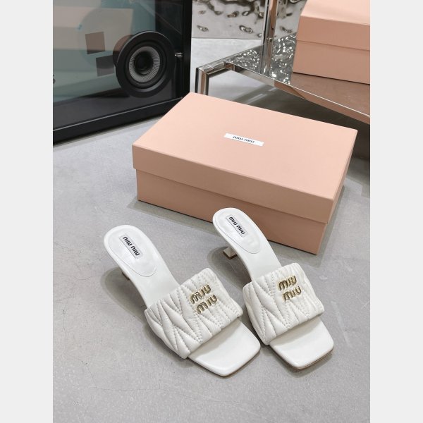 Perfect Luxury Designer Miu Miu high heel slippers Shoes