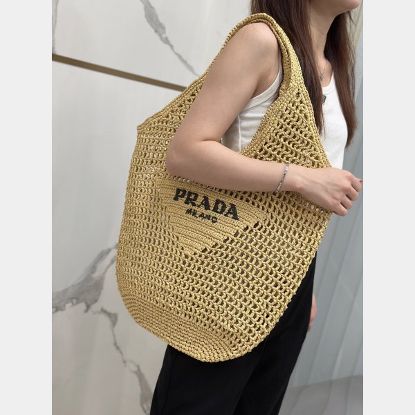 Perfect prada raffia woven tote bag large 1BG424