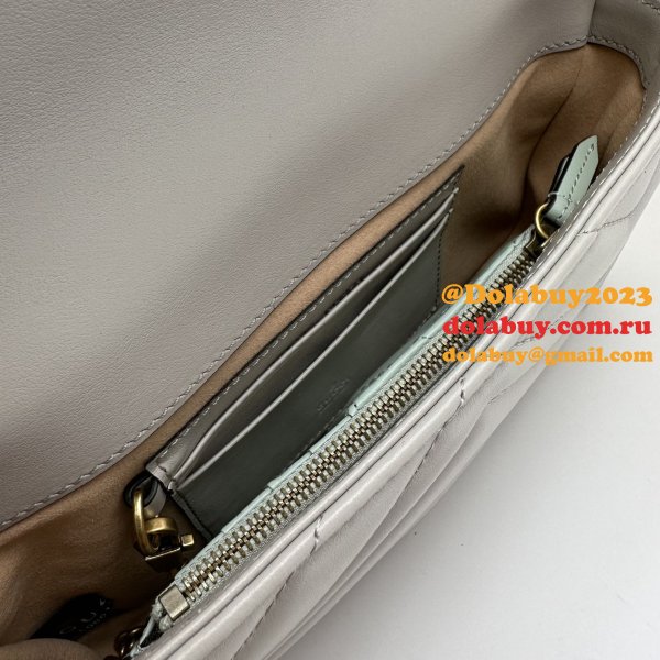 Knockoff Crossbody Gucci Copy 751526 GG Marmont Light-Grey Bag