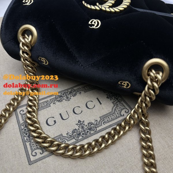 Affordable 446744 Black Marmont Top-Quality 7 Star Gucci Bags