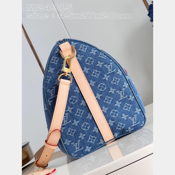 Inspired AAA M24315 Keepall Bandoulière 45 Blue 7 Star Louis Vuitton Fake Bag