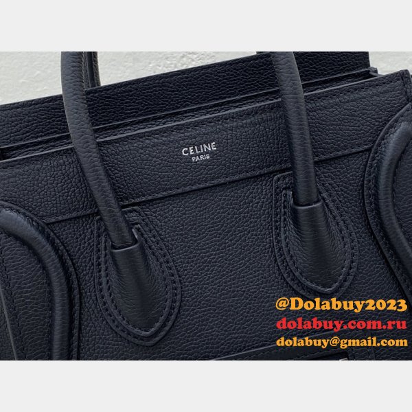 Celine Black Luggage Nano shopper 168243 Handbag Knockoff