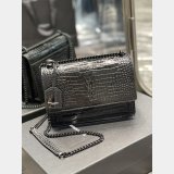 Copy YSL SUNSET BAG 22CM 422906 CROCO