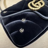 Black Velvet 443497 Gucci GG Marmont Matelassé Shilder 1:1 Mirror Bag