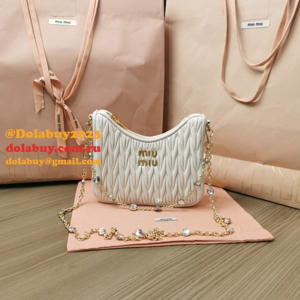 Best 2024 Perfect Miu Miu Matelasse 5BH211 Quality Fake Bag