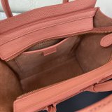 Duplicate Celine Pink Nano Luggage bag in drummed calfskin