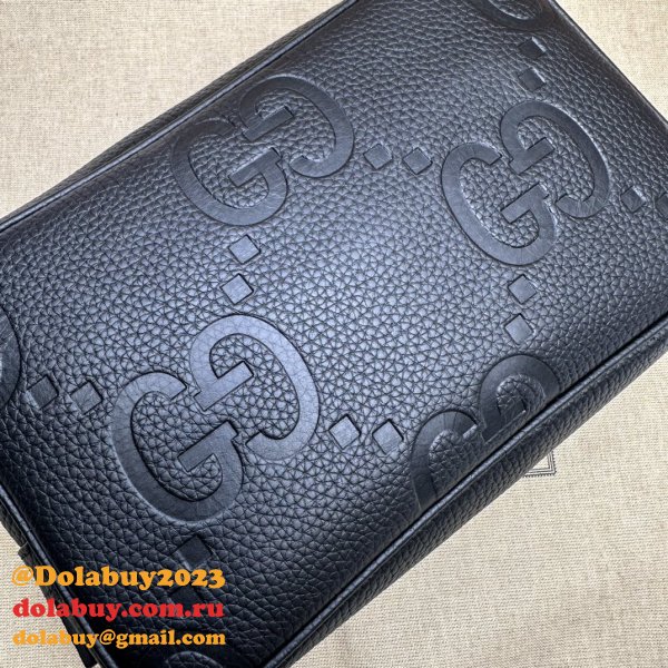 Gucci 766957 Knockoff Accessories Jumbo GG Toiletry Case Black Bag