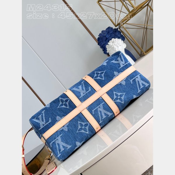 Inspired AAA M24315 Keepall Bandoulière 45 Blue 7 Star Louis Vuitton Fake Bag