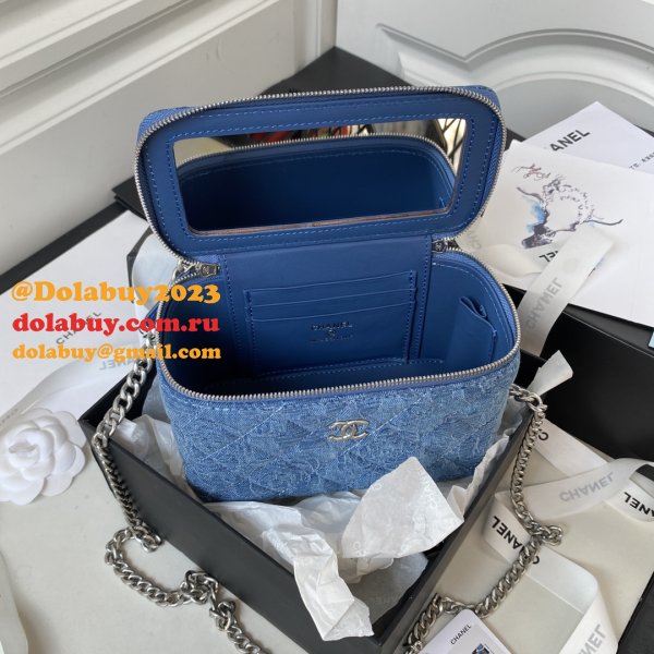 Vanity Inspired 1:1 Mirror Chain Fashion AP3204 Blue Bag