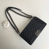 AAA+ CC Le Boy  Luxury Best Black Bags Caviar 25cm