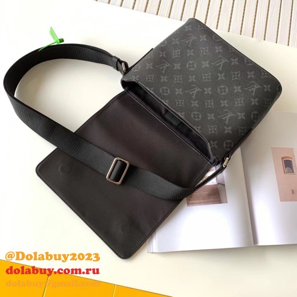 Fake M44000 Louis Vuitton Monogram Eclipse District PM Bag