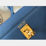 Hermes Blue Mini Kelly Cheap Handbag Epsom leather