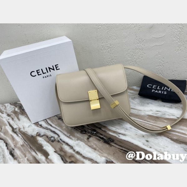 Celine Knockoff Teen Classic Box Apricot Bag