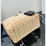 Top Quality 7 Star prada Wicker and canvas tote bag