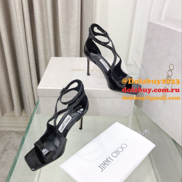 Azia 110 Patent Leather Sandal Inspired Jimmy Choo Heel: 8.5 cm Shoes