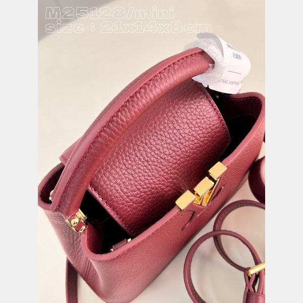 Capucines 1:1 Mirror M25128 Purple-Red Louis Vuitton Fashion Handbag