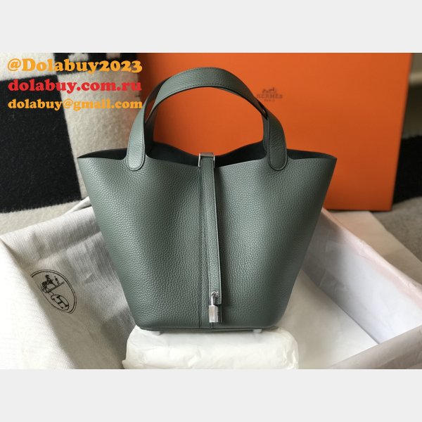 Designer Hermes Picotin Bags 18/22CM Silver Copy Best Online