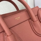 Duplicate Celine Pink Nano Luggage bag in drummed calfskin