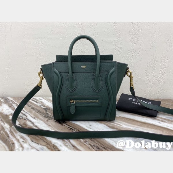 Celine Army Green Luggage Nano shopper 168243 Handbag AAA+