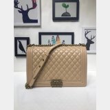 High Quality CC Le Boy Fashion Bags Lambskin 30cm