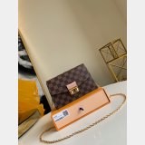 Louis Vuitton N60287 Fake Croisette Chain Wallet Magnolia Pink