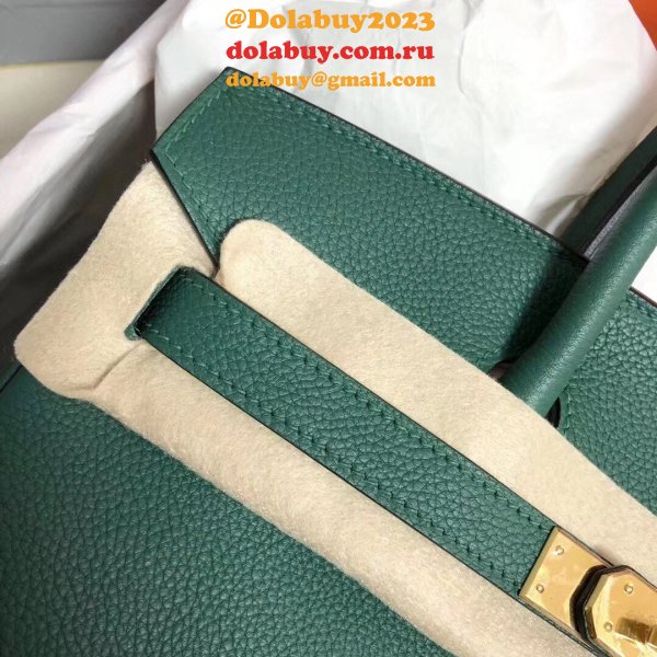 Hermes Birkin 35cm Togo leather Handbags Green High Quality bag