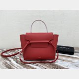 Celine Luxury nano belt red bag in grained calfskin