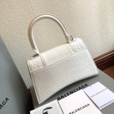 Knockoff Balenciaga White Hourglass Leather Top Handle Bag