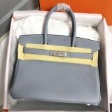 Hermes Birkin 35cm Togo leather Handbags Blue lin Luxury