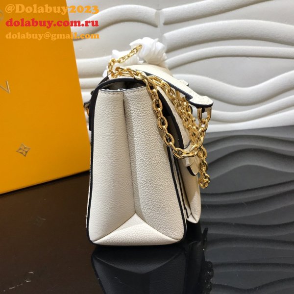 High Quality Louis Vuitton Monogram Empreinte Leather Vavin PM M43931 White Bag Wholesale