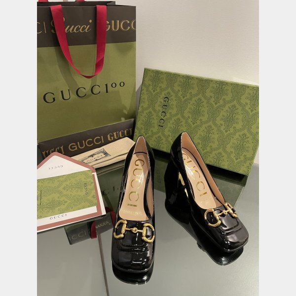 Pump Patent Heels Ballet Flat Horsebit Fashion Gucci Shoes