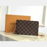 Louis Vuitton Wholesale Vavin Chain Wallet Damier Ebene N60221 Brown