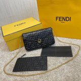 Fendi Fake Fashion 212200 Maca embossing Black Bags