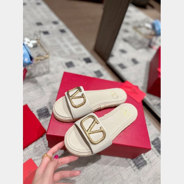 Fashion Valentino VLOGO SIGNATURE SLIDE SANDAL