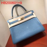 Hermes Kelly 32cm Togo leather Blue Duplicate