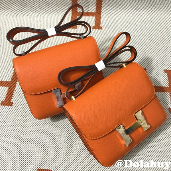 Hermes Constance Bag 18cm Epsom Leather Orange Luxury