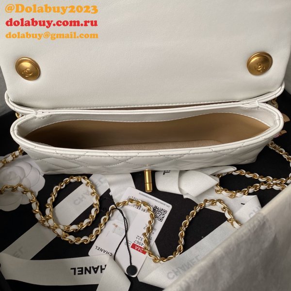 Duplicate AS4967 Classic Flap Luxury 7 Star Black/White Bags