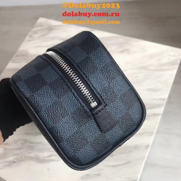 1:1 Mirror Louis Vuitton Washbag Damier Cobalt Canvas N50000