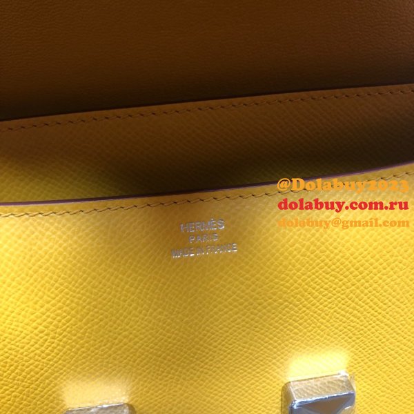 Hermes Constance Bag 23cm Epsom Leather Yellow Top Quality