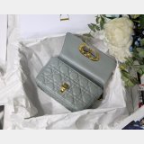 UK Dior Caro Bag Black Soft Cannage Calfskin Gray