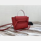 Celine Luxury nano belt red bag in grained calfskin