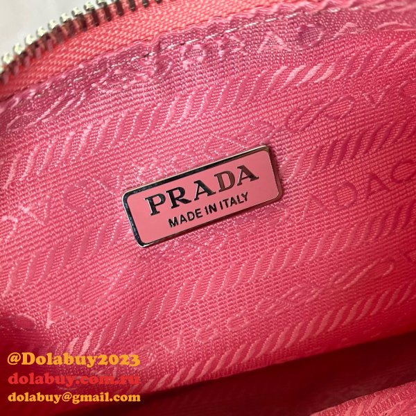 Prada AAA+ Zip Women's Hobo Black/Rose Bags Leather Handle