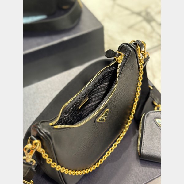 1:1 Clone Prada Fake Handbags Outlet Leather Hobo Re-Edition Online