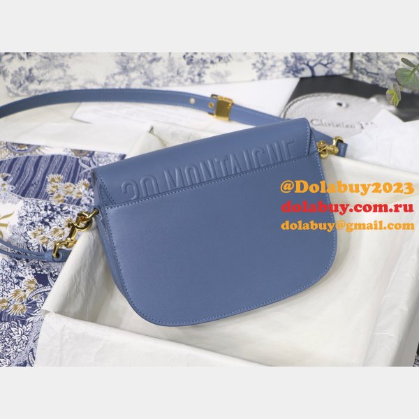 Luxury High Quality Dior Bobby Bag Blue Box Calfskin