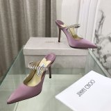 Bing 100 Embellished Satin High Heel Mules High Quality bag Jimmy Choo Shoes