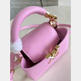 Designer The Capucines Louis Vuitton Knockoff M48865 Peach Pink Enamel Tip Bag