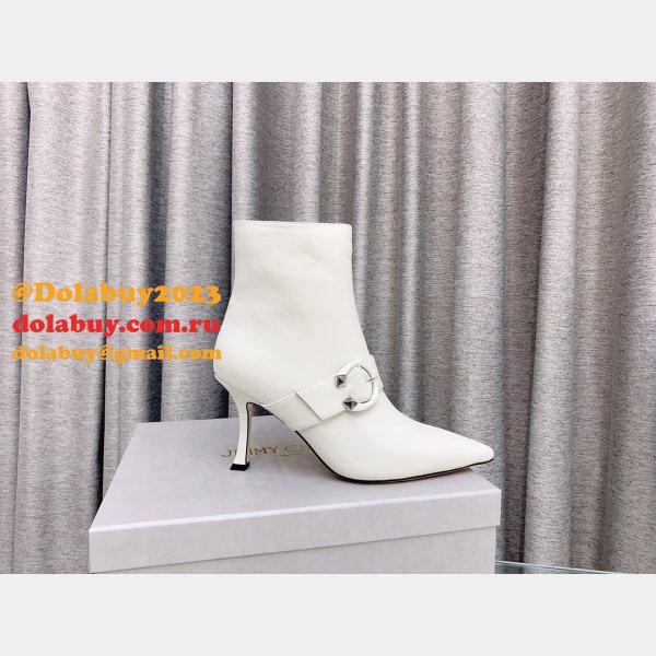 Duplicate Jimmy Choo C Buckle High Heel Ankle Designer Boots