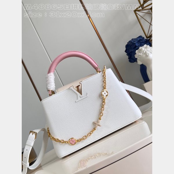 1:1 Mirror 1:1 Mirror Louis Vuitton Capucines M48865 White Bags