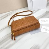 High Quality Dior Caro Bag Brown Supple Cannage Calfskin Fashion