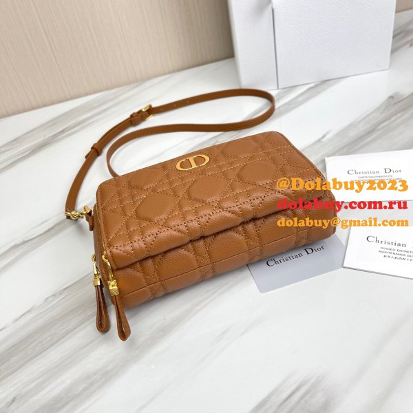 High Quality Dior Caro Bag Brown Supple Cannage Calfskin Fashion